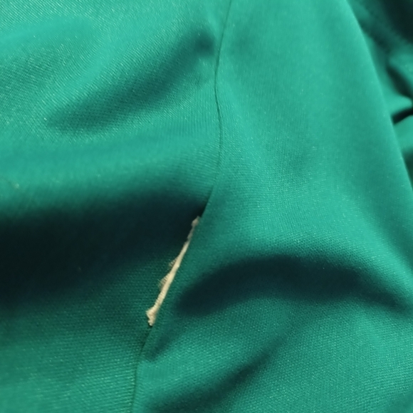 Sandra Darren Green Short Sleeved Dress with Gold Detail and Ruching - Picture 5 of 9